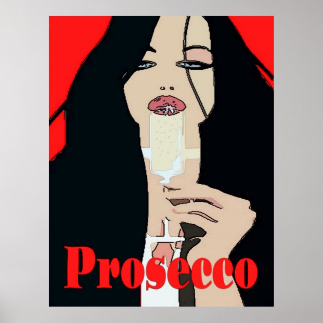 Modern Style Wine Poster, Prosecco Poster (Front)