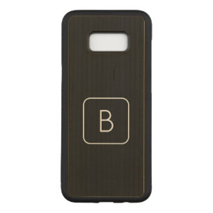 Modern Styled Initial Monogram   Black Carved Samsung Galaxy S8+ Case
