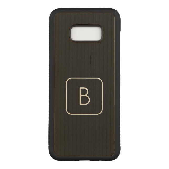 Modern Styled Initial Monogram | Black Carved Samsung Galaxy S8+ Case (Back)