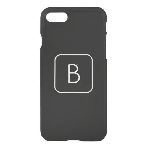Modern Styled Initial Monogram  Black iPhone SE87 Case
