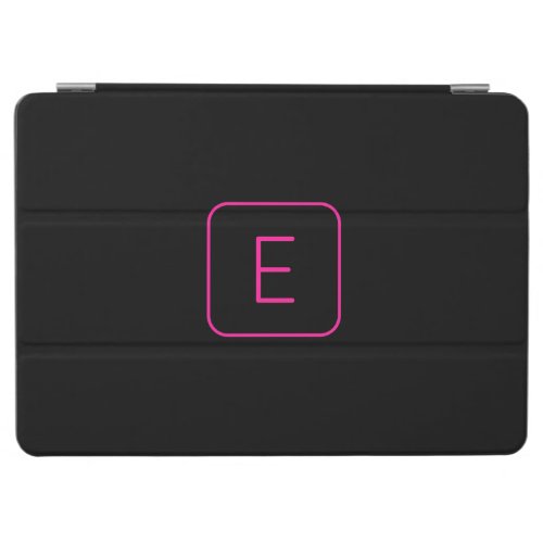 Modern Styled Initial Monogram  Pink  Black iPad Air Cover