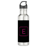 Initial Water Bottle - Pink, E