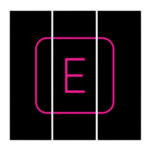 Modern Styled Initial Monogram Pink & Black Triptych