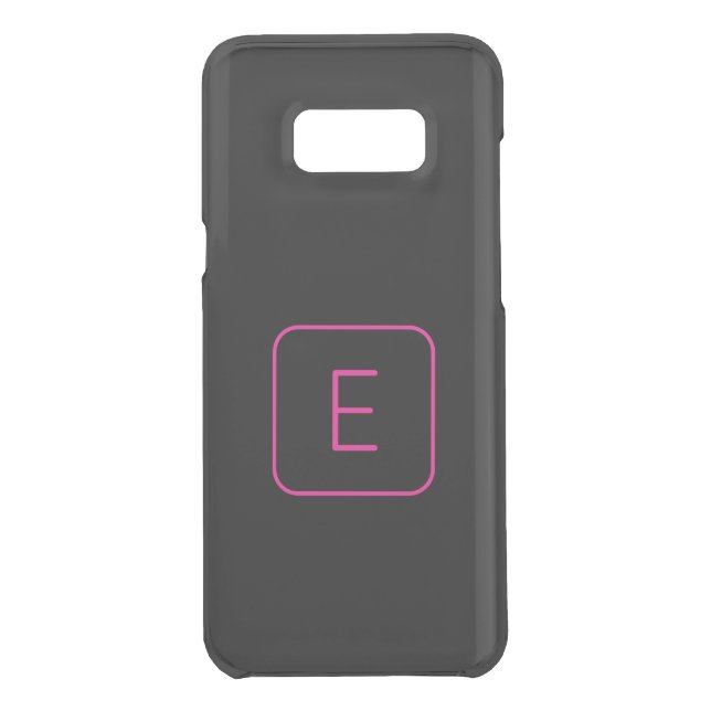 Modern Styled Initial Monogram | Pink & Black Uncommon Samsung Galaxy Case (Back)