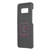 Modern Styled Initial Monogram | Pink & Black Uncommon Samsung Galaxy Case (Back/Left)
