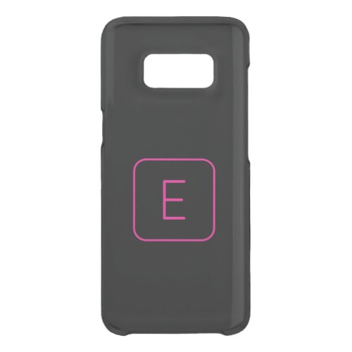 Modern Styled Initial Monogram  Pink  Black Uncommon Samsung Galaxy S8 Case