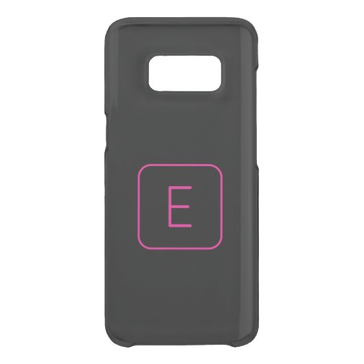Modern Styled Initial Monogram | Pink & Black Uncommon Samsung Galaxy Case (Back)