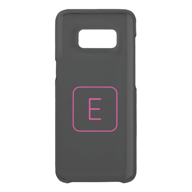 Modern Styled Initial Monogram | Pink & Black Uncommon Samsung Galaxy Case (Back)