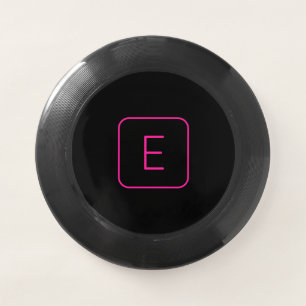 Modern Styled Initial Monogram Pink & Black Wham-O Frisbee