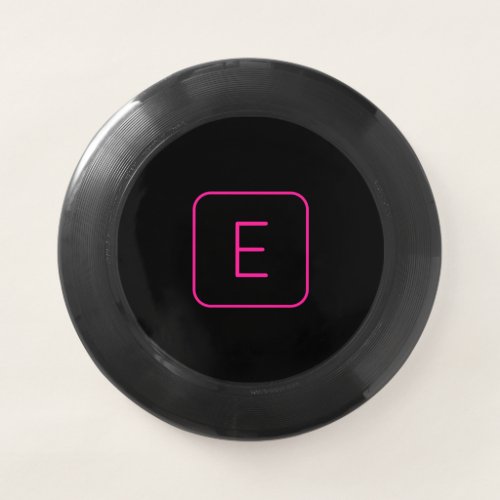 Modern Styled Initial Monogram  Pink  Black Wham_O Frisbee