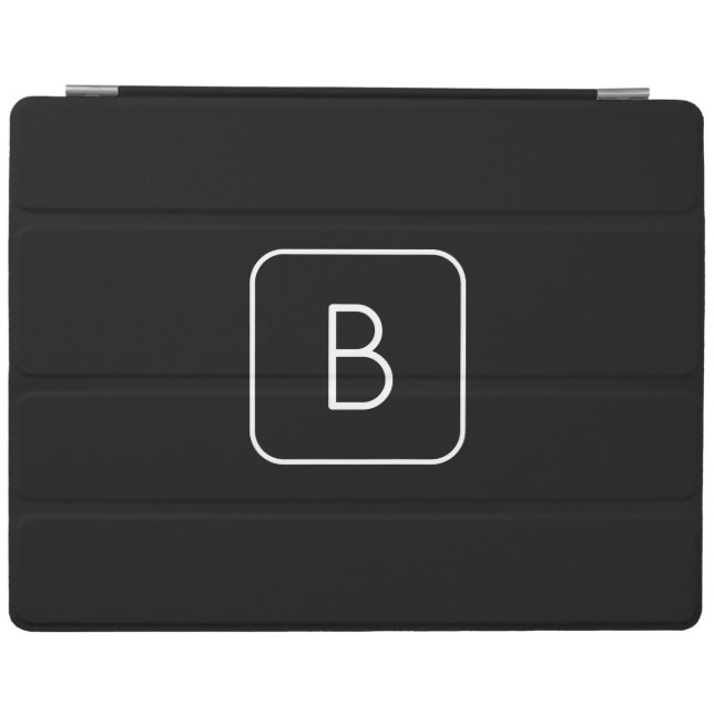 Modern Styled Initial Monogram | White & Black iPad Smart Cover (Horizontal)