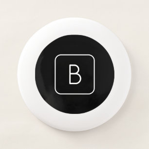 Modern Styled Initial Monogram   White & Black Wham-O Frisbee
