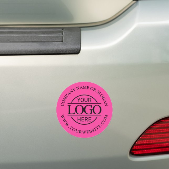 Modern Stylis Bight Pink Business Logo Promo Car Magnet (In Situ)