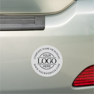 Modern Stylis Light Gray Business Logo Promo Car Magnet