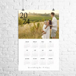 Modern & Stylish 2024 Full Year 1 Photo Calendar Poster<br><div class="desc">Lovely,  fresh and modern 2024 full year calender. This template features a 12 month calendar year,  a contemporary set of fonts and 1 photo placement,  against a crsip white background. Customize and personalize to make it your own or gift it to someone special.</div>