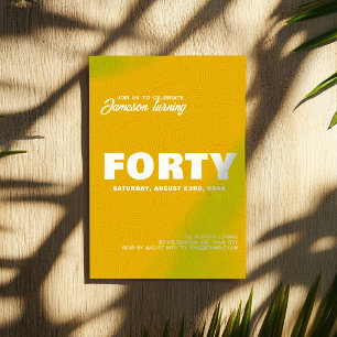 Modern Stylish 40th Birthday Photo Invitation