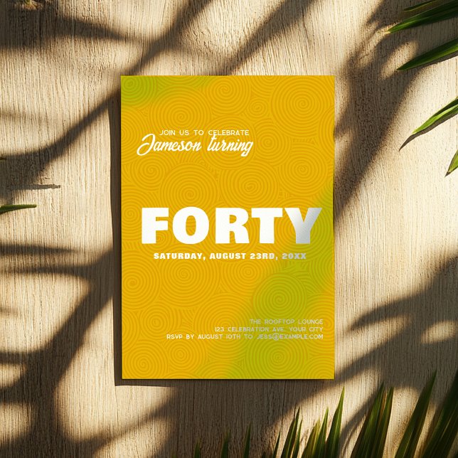 Modern Stylish | 40th Birthday Photo Invitation (Creator Uploaded)