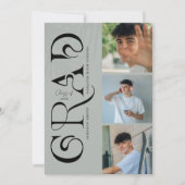 Modern Stylish 4 Photo Graduation Invitation | Zazzle