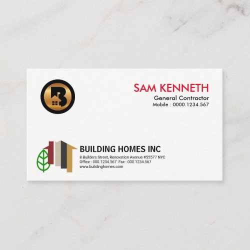 Modern Stylish Abstract Home Builder Construction Business Card