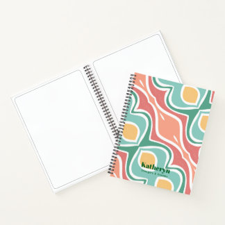 Modern Stylish Abstract Mint Green Spiral Notebook