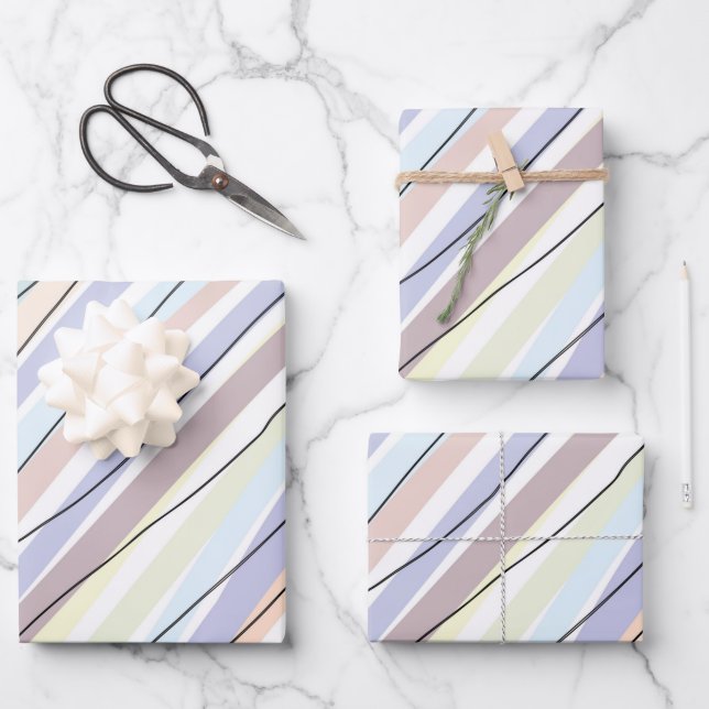 Modern Stylish Abstract Pastel Design Wrapping Paper Sheets (Front)