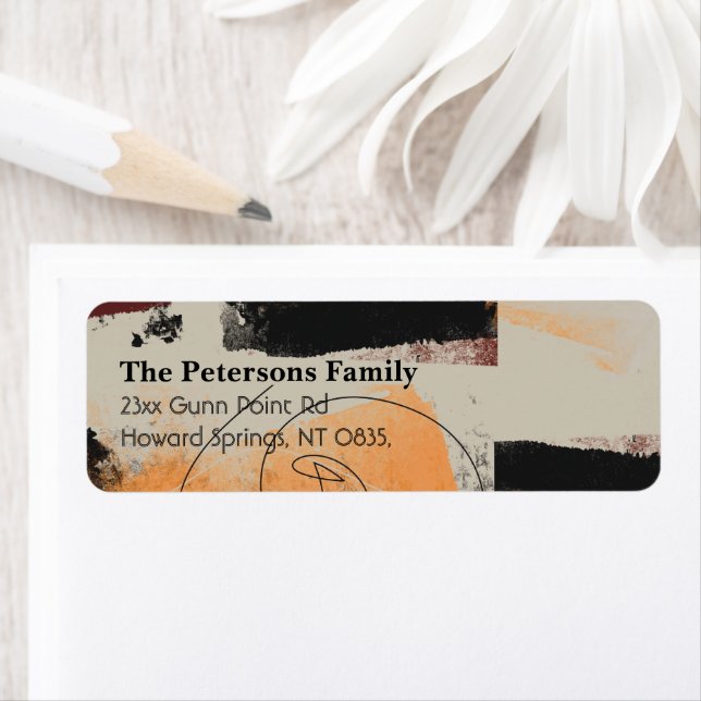 Modern Stylish Abstract Return Address Label (Insitu)