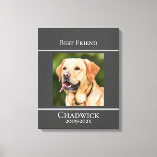 Modern Stylish Add Photo Pet Memorial Poster Canvas Print