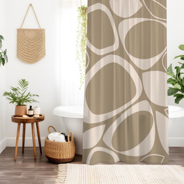 Modern Stylish Beige Cream Abstract Pattern Shower Curtain (Creator Uploaded)