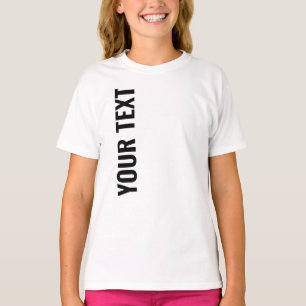 Modern Stylish Big Large Font White Kids Girls T-Shirt