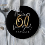 Modern stylish black and gold 60th birthday button<br><div class="desc">Modern black and gold 60th birthday gift. Part of a elegant stylish collection.</div>