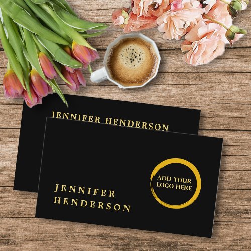 Modern stylish black and gold logo professional business card