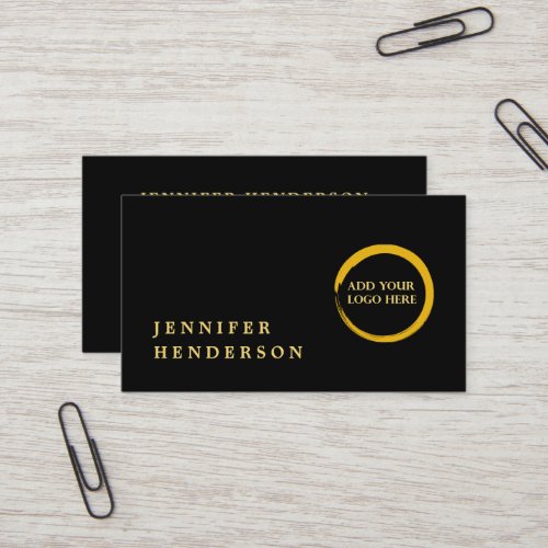 Modern stylish black and gold logo professional business card