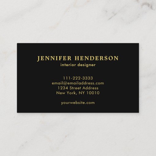 Modern stylish black and gold logo professional business card | Zazzle