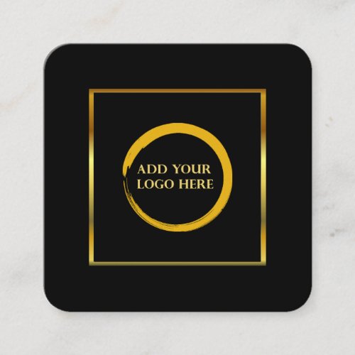 Modern stylish black and gold logo professional square business card