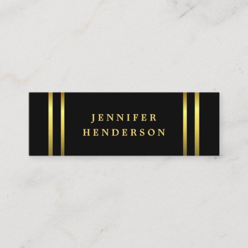 Modern stylish black and gold professional mini business card