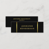 Modern stylish black and gold professional mini business card (Front/Back)