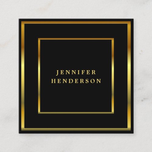Modern stylish black and gold professional square  square business card