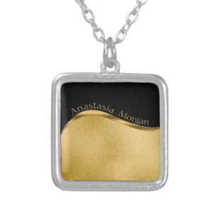 Modern Stylish, Black and Gold  Silver Plated Necklace