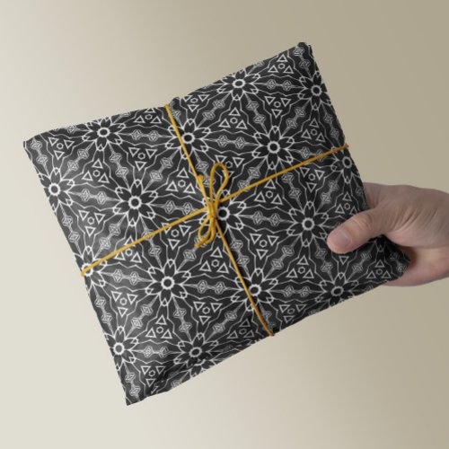 Modern Stylish Black And White Geometric Pattern Tissue Paper