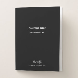 Modern Stylish Black and White Pocket Folder