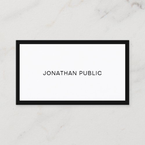 Modern Stylish Black And White Professional Chic Business Card