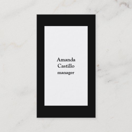 Modern Stylish Black Borders White Background Business Card