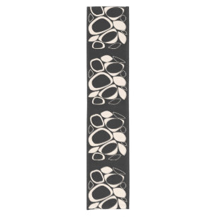 Modern Stylish Black Cream Abstract Pattern Short Table Runner
