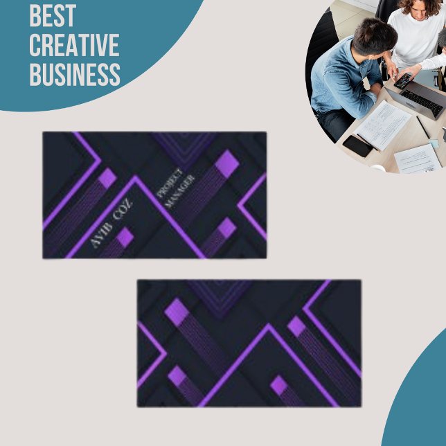 Modern Stylish Black Geometric Wallpaper  Business Card (Creator Uploaded)
