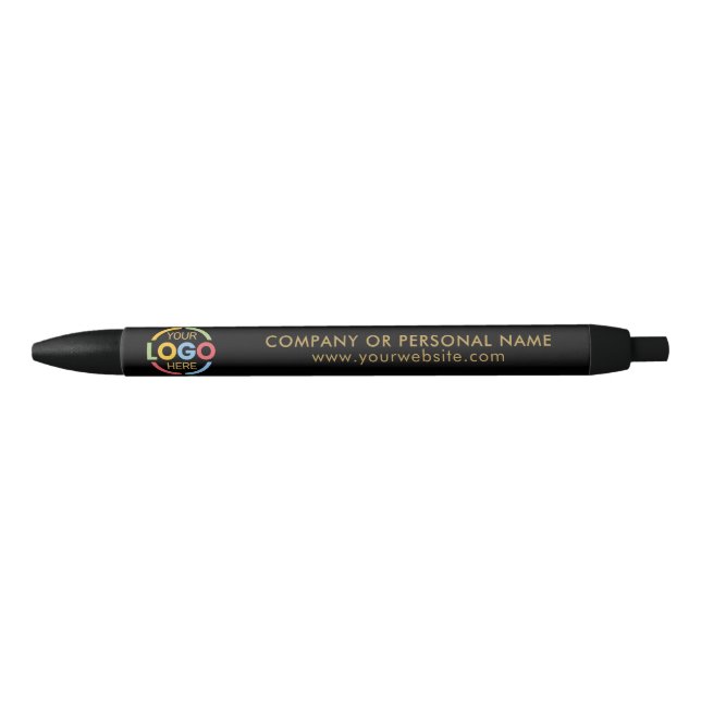 Modern Stylish Black Gold Branding Corporate Logo Pen (Front)