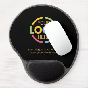 Modern Stylish Black Gold Company Business Logo Gel Mouse Pad