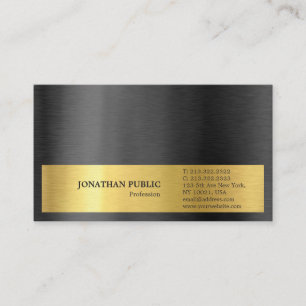 Modern Stylish Black Gold Grey Plain Silk Finish Business Card