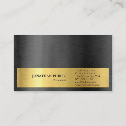 Modern Stylish Black Gold Grey Plain Silk Finish Business Card