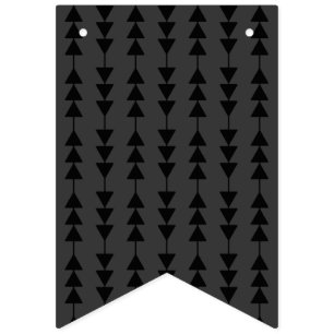 Modern & Stylish Black Hanging Triangles on Smoky Bunting Flags