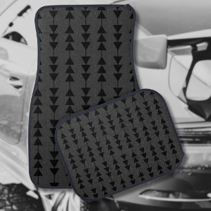 Modern & Stylish Black Hanging Triangles on Smoky Car Floor Mat